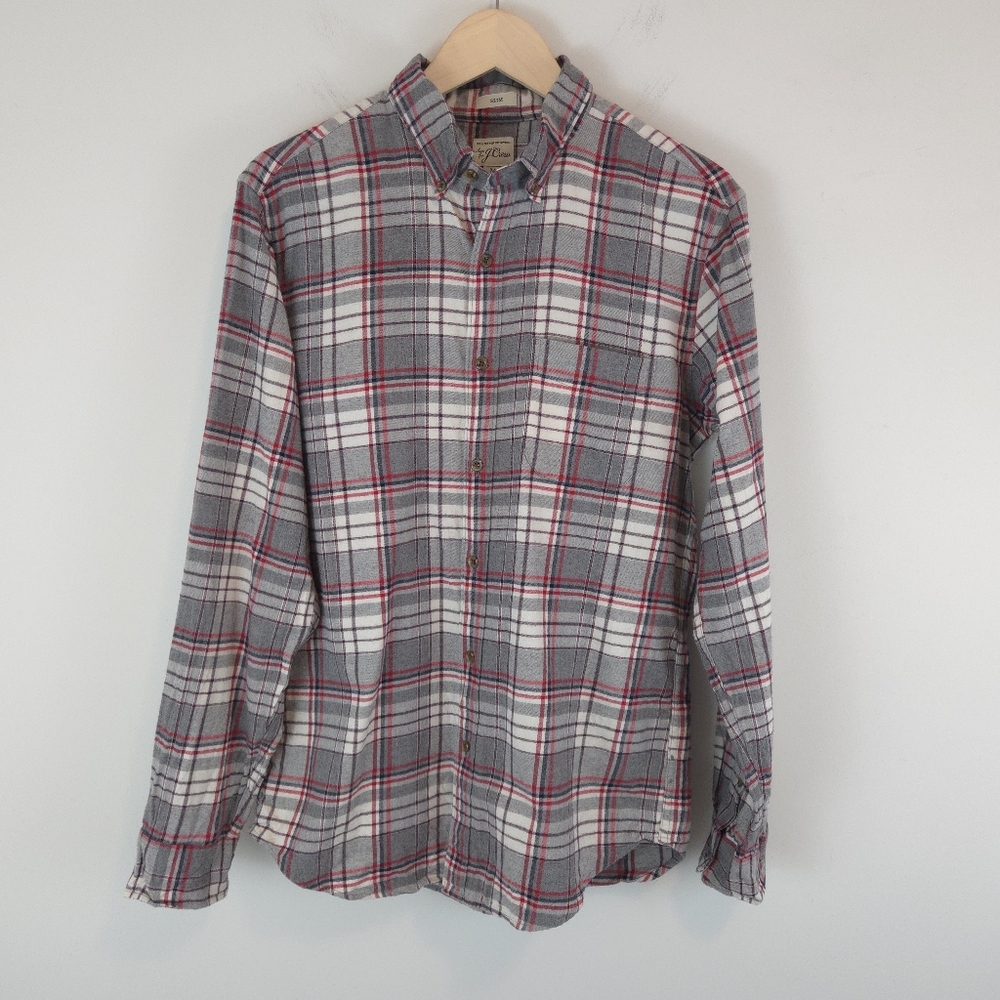 J. Crew Men's Plaid Flannel Shirt Slim Fit